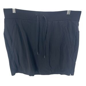 Athleta Womens Elastic Waist Drawstring Metro Midtown Mini Skort Black Medium(T)